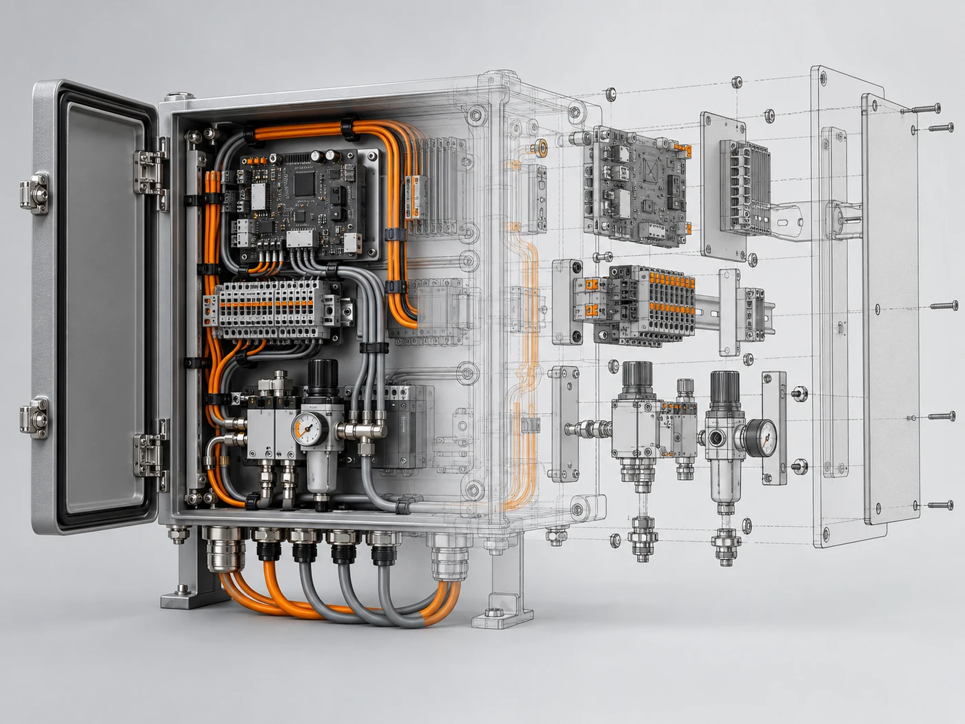 Box build assembly blending product visualisation and CAD design