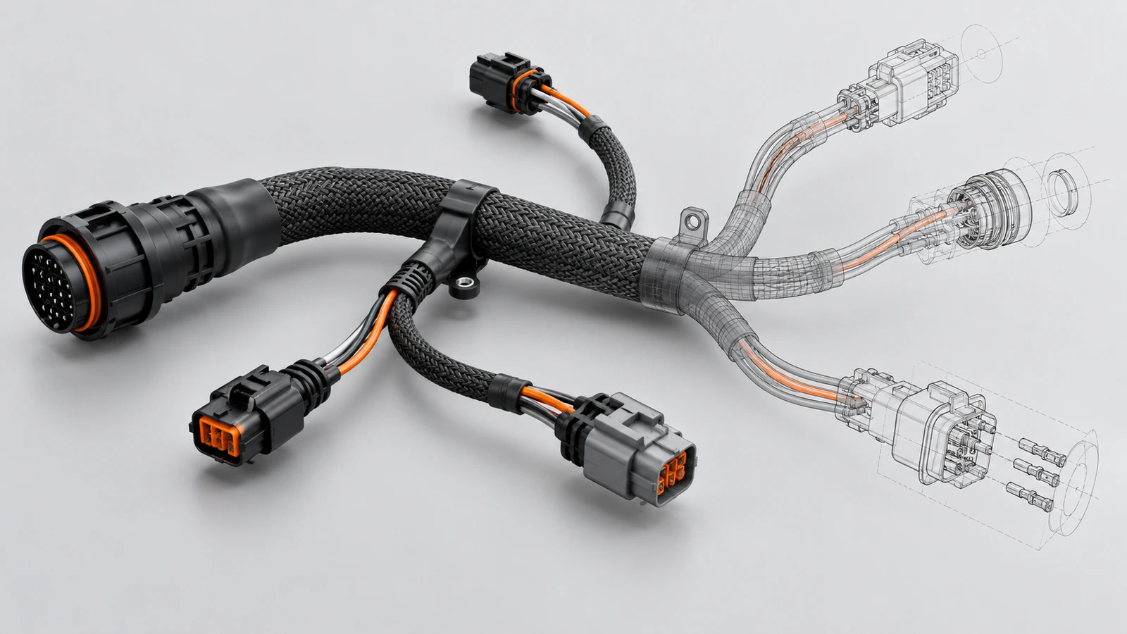 Cable assembly blending product visualisation and CAD design